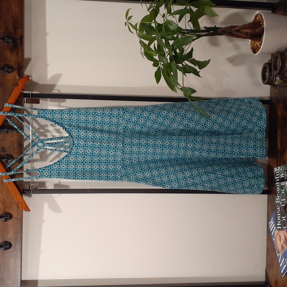 Light Blue Geometric Skater Dress